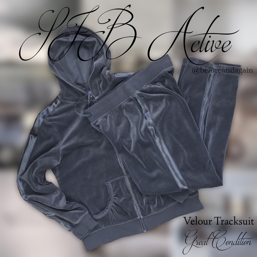 Charcoal Grey Velour Track Suit By SJB